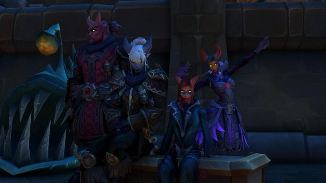 Hextr, sponsor of the grand prize—the brand new quizzes by the Lucid Enclave—enjoys the tournament from the audience alongside her group.